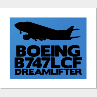 Boeing B747LCF Silhouette Print (Black) Posters and Art